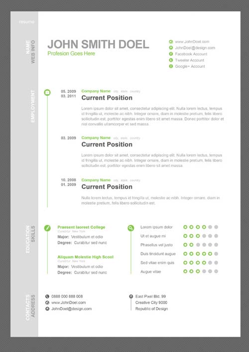 22 Free Creative Resume template - Smashfreakz