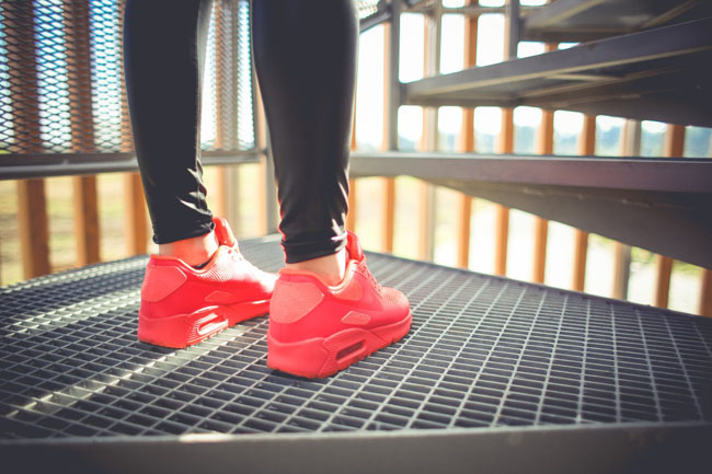 Girl in Pink Running Sport Shoes