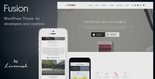 Mobile App Landing Page WordPress Themes