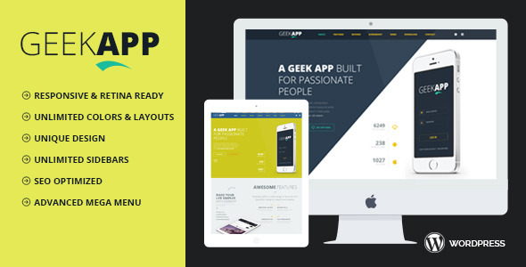 Mobile App Landing Page WordPress Themes