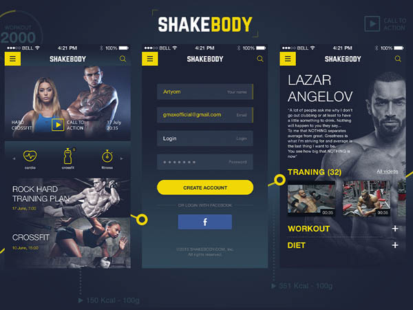 30 Gorgeous Examples Of Fitness Mobile App UI for Inspiration - Smashfreakz