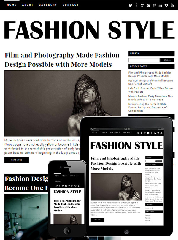 Free Fashion Blog WordPress Theme