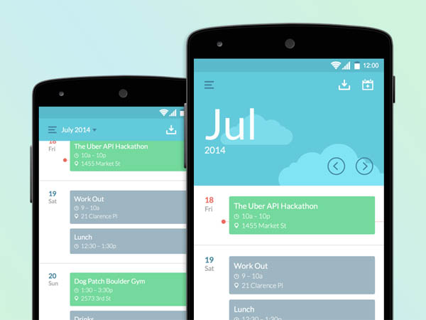 30 Gorgeous Examples of Calendar Usage in Mobile UI Design Smashfreakz