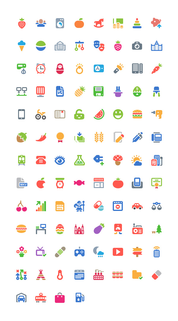 free colorful flat vector icons