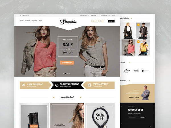 Free Ecommerce PSD Website Template 