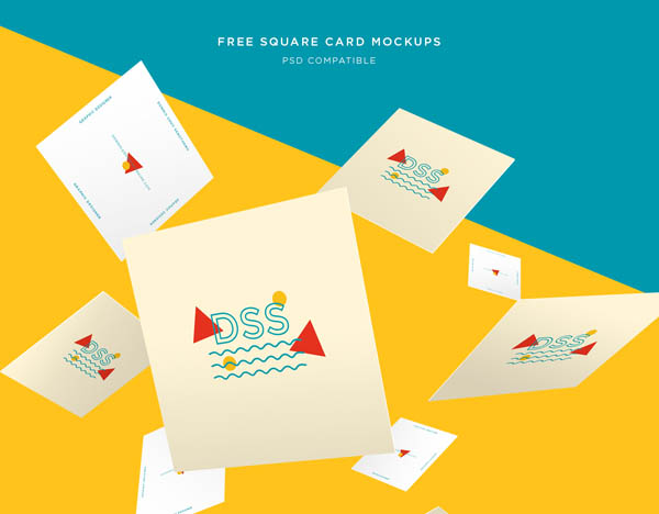 Download 15 Square Business Card Mockup For Identity Project Smashfreakz PSD Mockup Templates