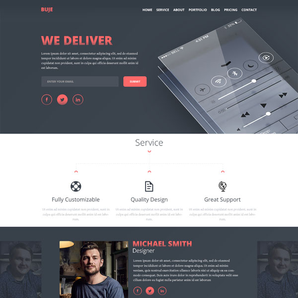 30 Free Resume PSD Website Template to Showcase your CV - Smashfreakz