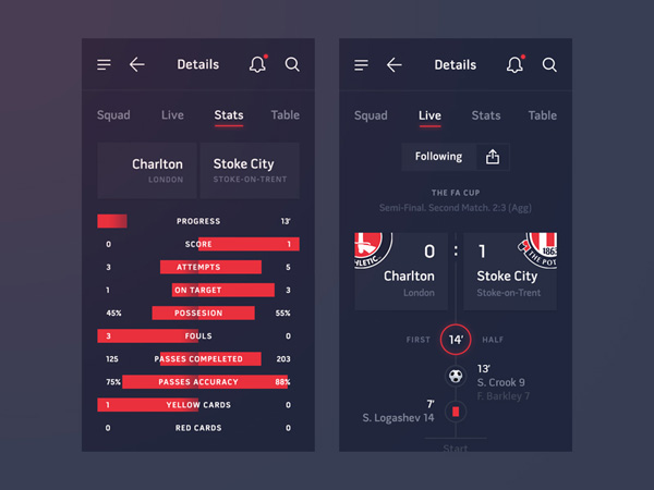 Football App UI 25