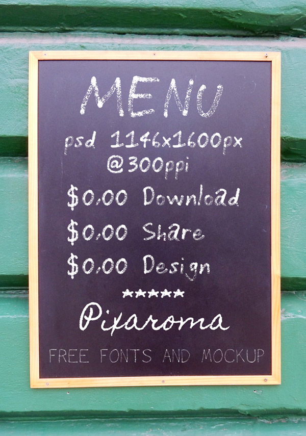 Free Chalkboard Mockup 04