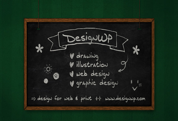 Free Chalkboard Mockup 09