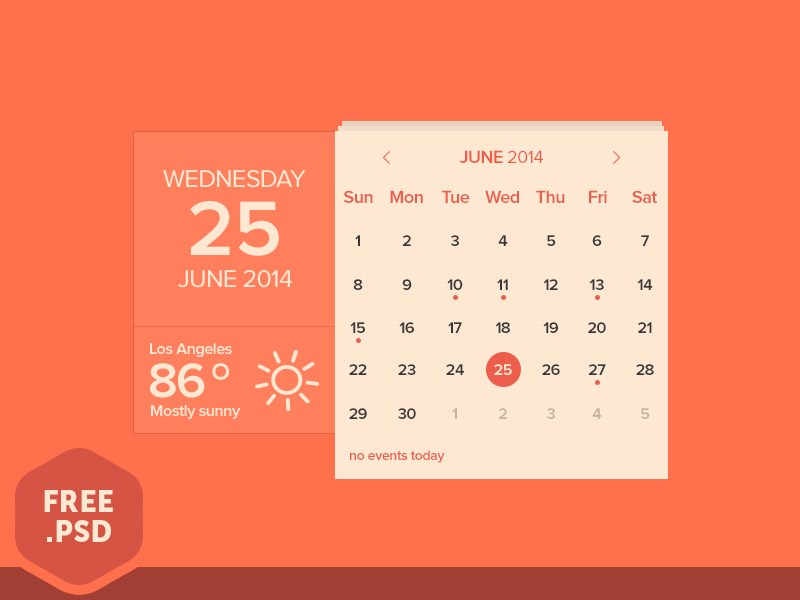 Weather Widget UI Sketch PSD 02