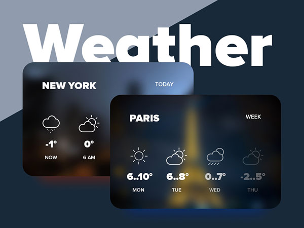 Weather Widget UI Sketch PSD 04