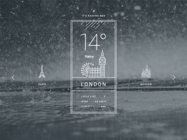 Weather Widget UI Sketch PSD 05