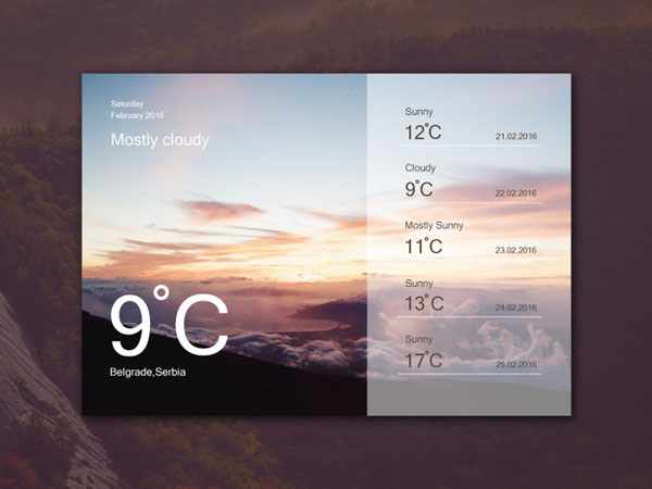 Weather Widget UI Sketch PSD 06