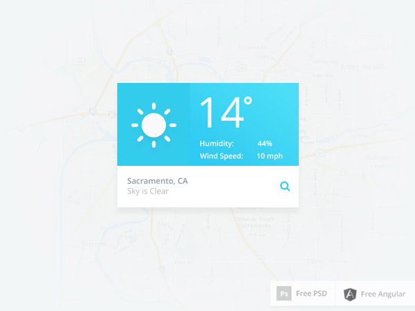 Weather Widget UI Sketch PSD 07