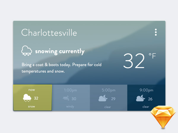 Weather Widget UI Sketch PSD 08