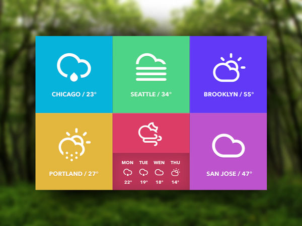 Weather Widget UI Sketch PSD 12