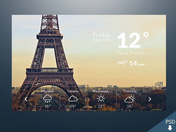 Weather Widget UI Sketch PSD 14