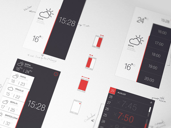 Weather Widget UI Sketch PSD 19