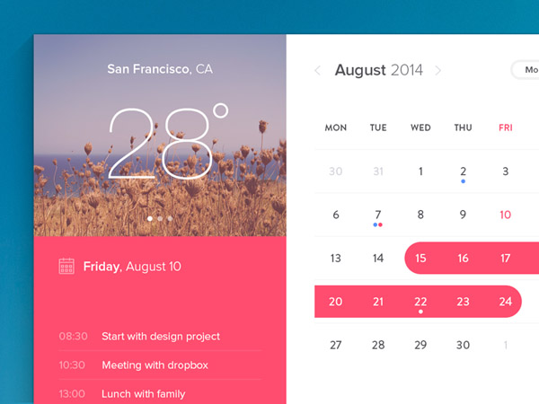 Weather Widget UI Sketch PSD 21