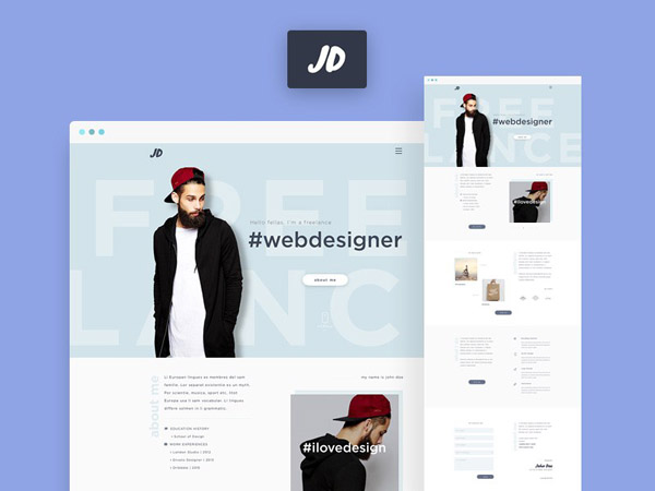 Free Flat PSD Template