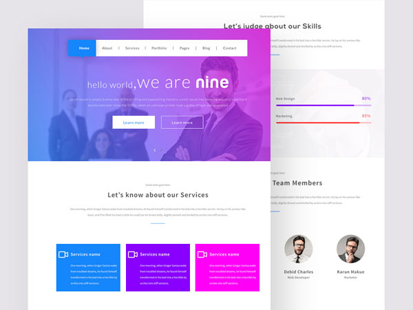 Free-flat-PSD-web-template-14