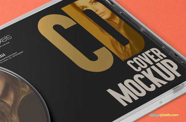 CD Jewel Case Label Sticker Mockup 04