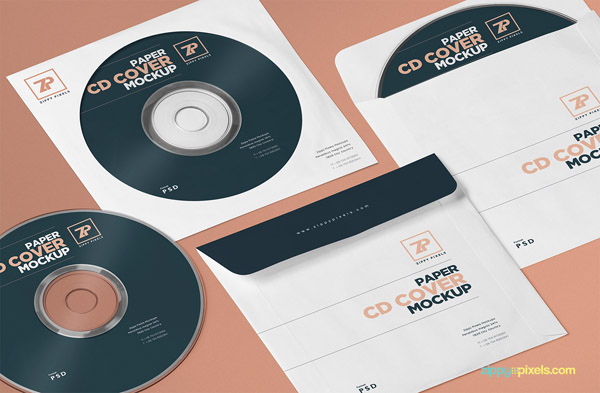 Free CD Cover Mockup PSD Template 03