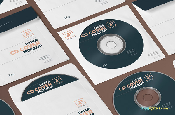 Free CD Cover Mockup PSD Template 04