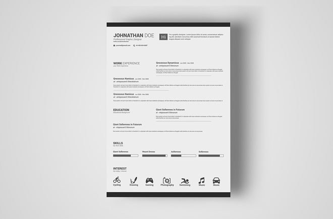 Free Minimal Resume Template 25