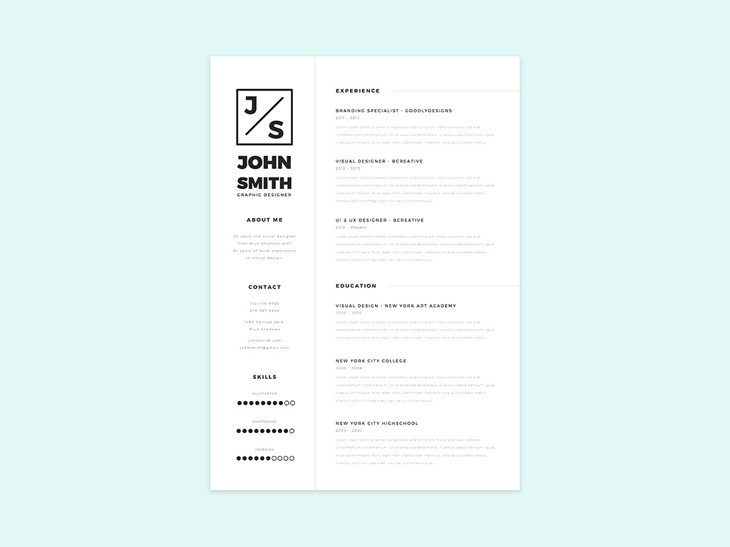 Free Simple Resume Template 01