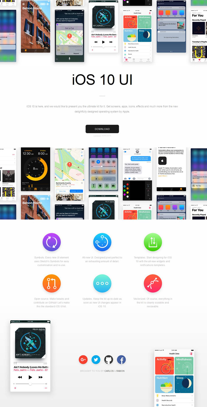 Free iOS 10 UI Kit Sketch