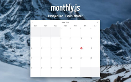 jQuery Event Calendar Plugin 01