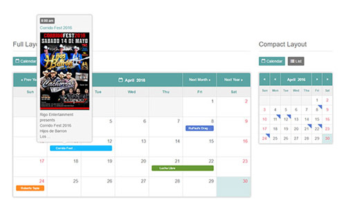 jQuery Event Calendar Plugin 08