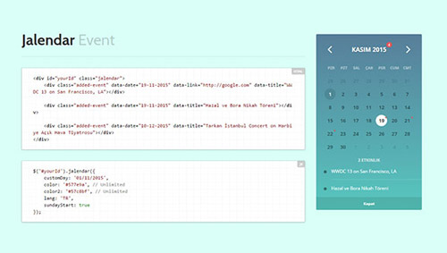 jQuery Event Calendar Plugin 10