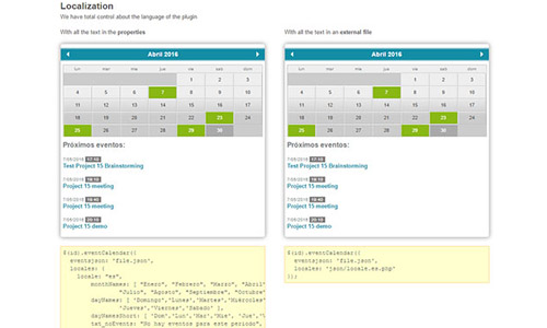 jQuery Event Calendar Plugin 12