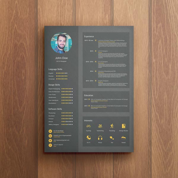 Tiger : Free Flat Resume Template - Smashfreakz