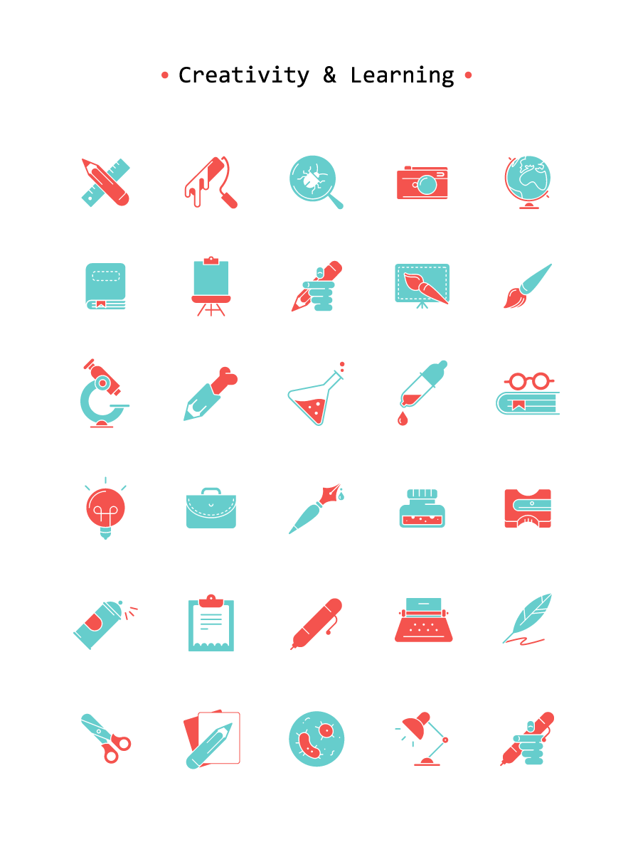 Free Creativity and Learning Icon Set