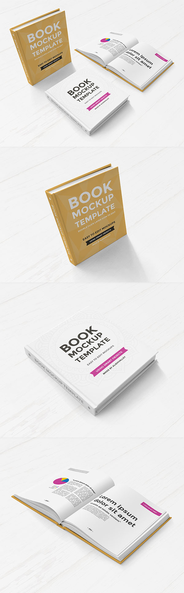 Free Hardcover Book Mockup Set