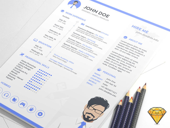 Free Sketch Resume Template 01