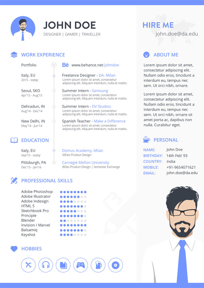 Free Sketch Resume Template 02