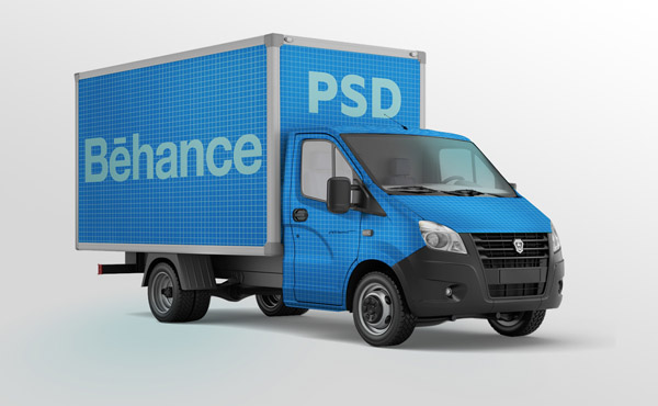 Free Truck Mockup PSD 02