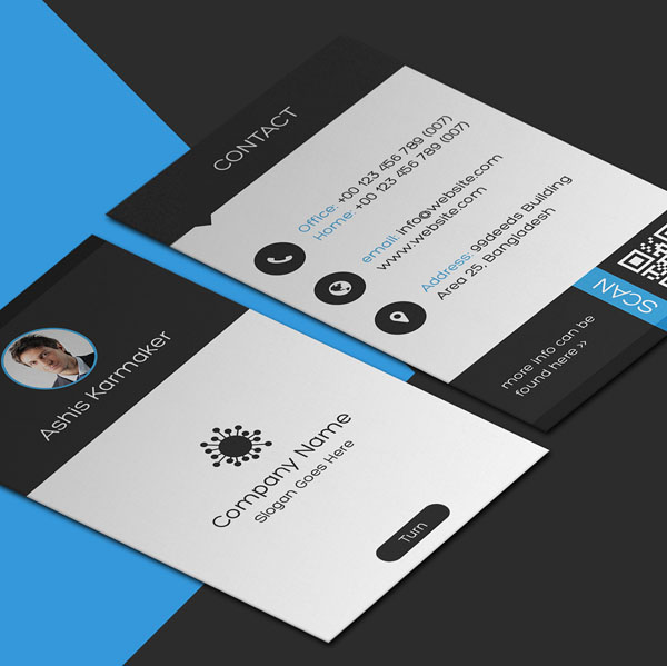 Free Vertical Business Card Template 07