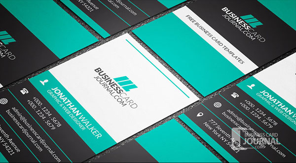 Free Vertical Business Card Template 08