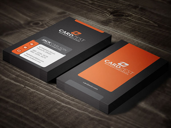 Free Vertical Business Card Template 16