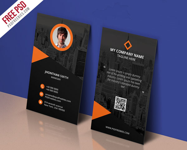 Free Vertical Business Card Template 19