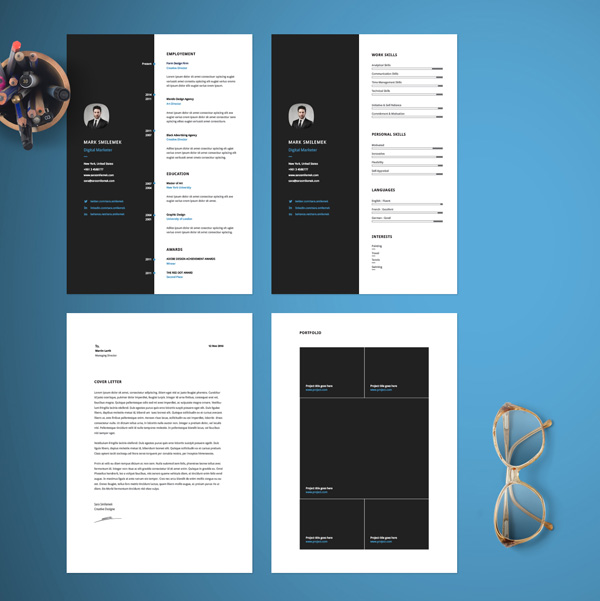 Free Vertical Resume Template 02