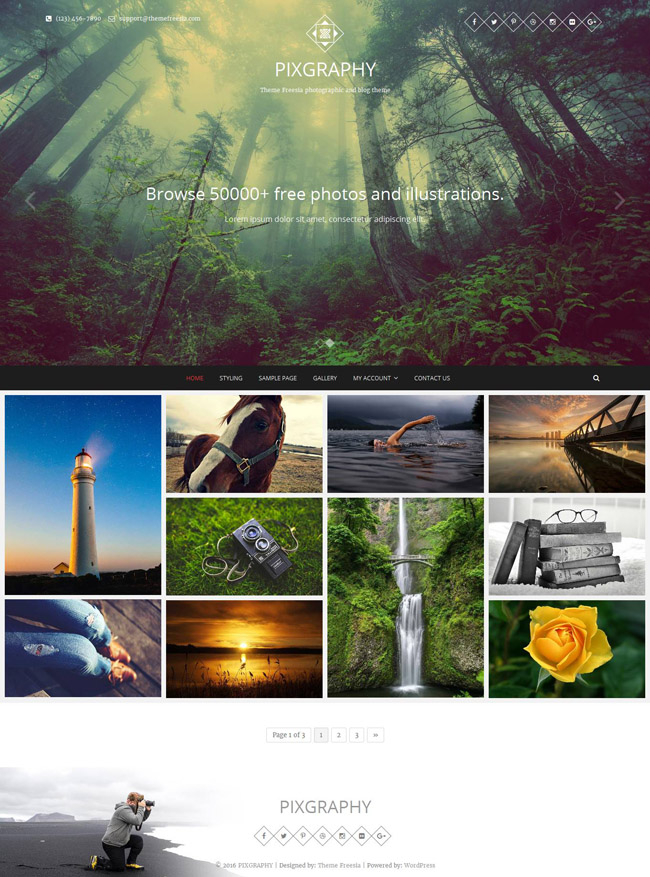 Pixgraphy : Free Photography Wordpress Theme - Smashfreakz