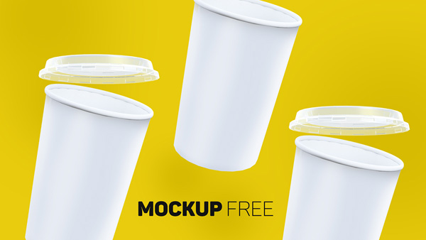 Realistic Paper Cup Mockup 04