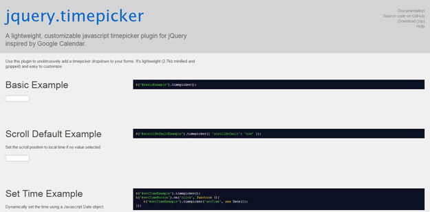 jQuery Time Picker Plugins 01